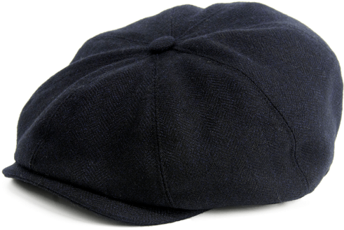 Cromore 8 Panel Pure Wool Black Herringbone Cap By - Barbour Redshaw Flat Cap Colour (560x560), Png Download