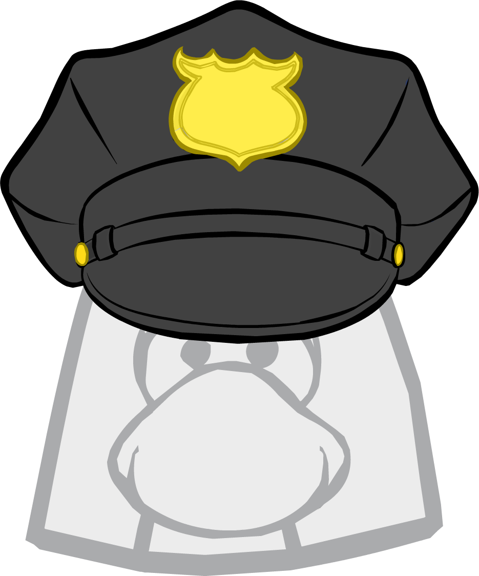 Security Guard Hat - Up Sweep Club Penguin (935x1124), Png Download