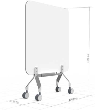 Double Sided Mobile Whiteboard - White Board With Castors (403x500), Png Download