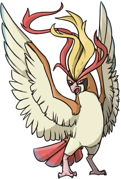 Half Mega Pidgeot - Cartoon (457x611), Png Download