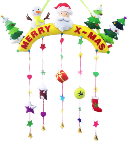 Felt Christmas Door Hanging With 5 Danglers - Christmas Day (480x478), Png Download