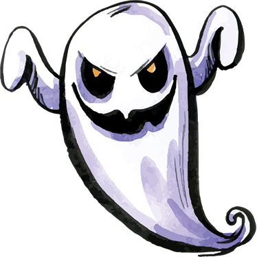 Scary Ghost Wall Sticker - Fantasma De Utpost (374x375), Png Download