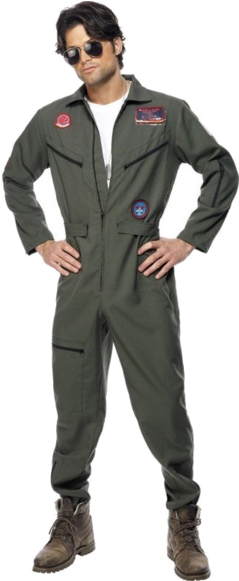 Adult Official Top Gun Jumpsuit - Maverick Top Gun Fancy Dress (366x580), Png Download