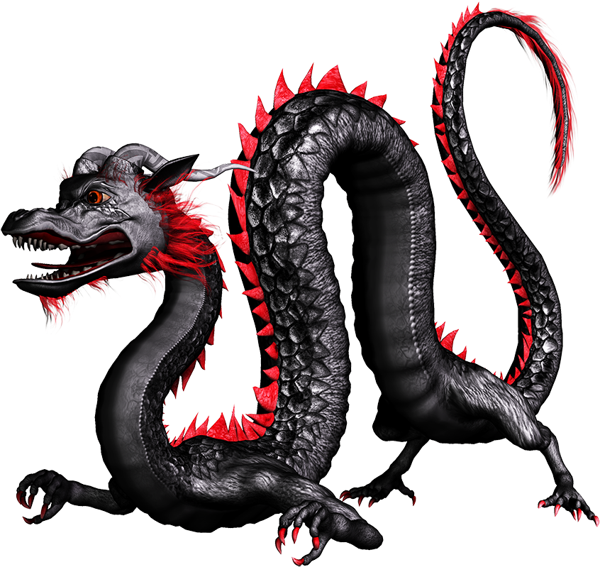 Old Worn Dragon, Black Chinese Dragon - Dragon Beowulf Png (886x868), Png Download
