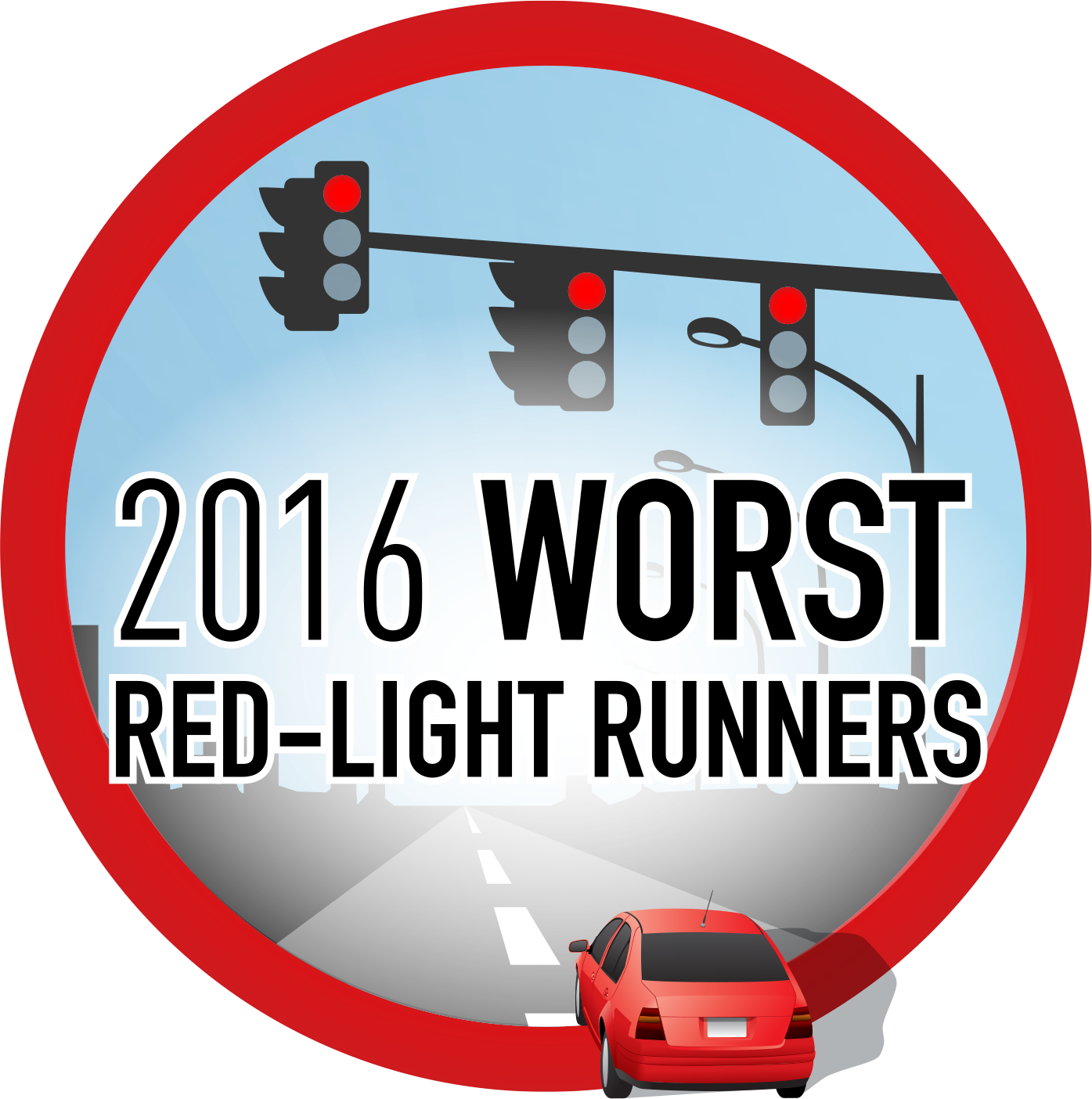 Video Of 2016's Worst Red-light Runners Urges Drivers - Red Light Runners (1395x1404), Png Download