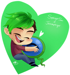 Chibi Jacksepticeye And Septiceye Sam By Floatingmegane-san - Jacksepticeye And Septiceye Sam (380x350), Png Download