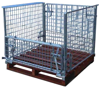 16640003 Werks Steel Cage With Hardwood Pallet - Pallet Cage With Timber Pallet Perth (550x550), Png Download