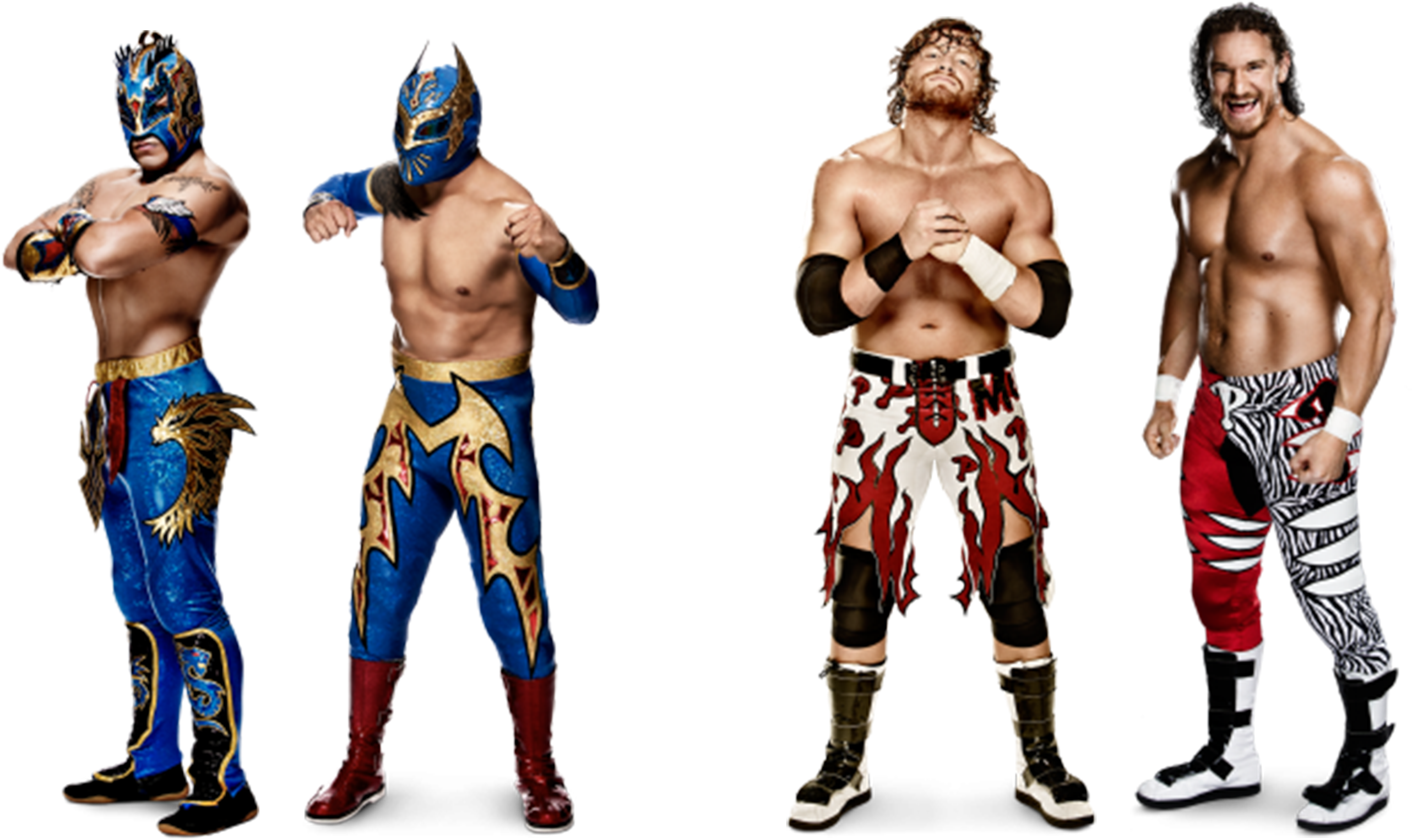 Lucha Dragons & Buddy & Blake - Lucha Dragons Real Face (2633x1608), Png Download
