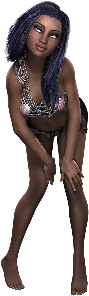 Sexy Black Girl 3d (989x1280), Png Download