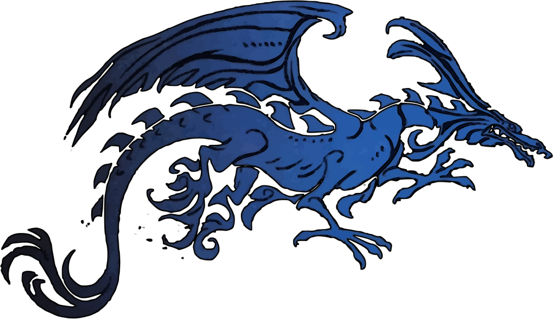 Big Image - Openclipart Tribal Dragon (2217x1282), Png Download