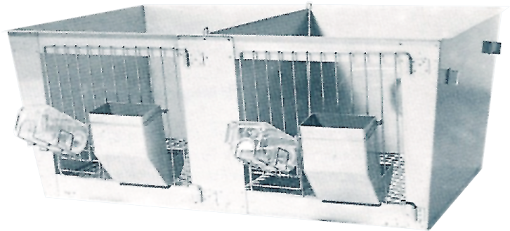 Double Stainless Steel Cage With 2 Wire Bar Doors And - Shelf (800x800), Png Download