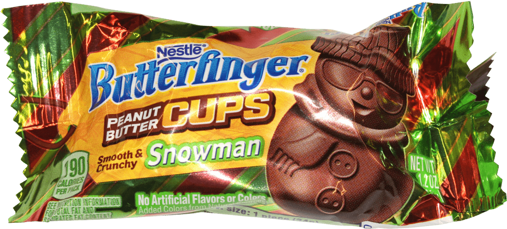 Butterfinger Snowman Pb Cup - Nestle Butterfinger Peanut Butter Cups, Egg - 1 Oz (1350x900), Png Download