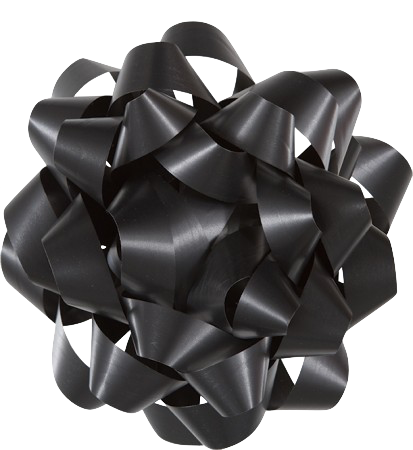 Black Gift Bow 1200 - Costume Castle Ribbon Gift Bow - Black Satin (413x450), Png Download