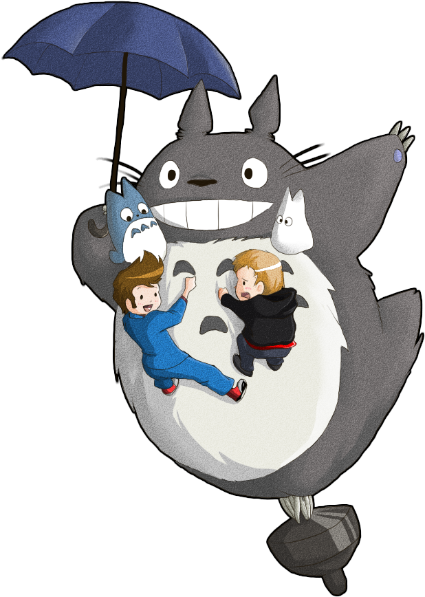 Totoro Umbrella Png Clip Art Transparent Stock - Fangeplus Diy Removable My Neighbor Totoro With Umbrella (800x1000), Png Download