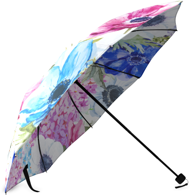 Watercolor Floral Pattern Foldable Umbrella - Umbrella (500x500), Png Download