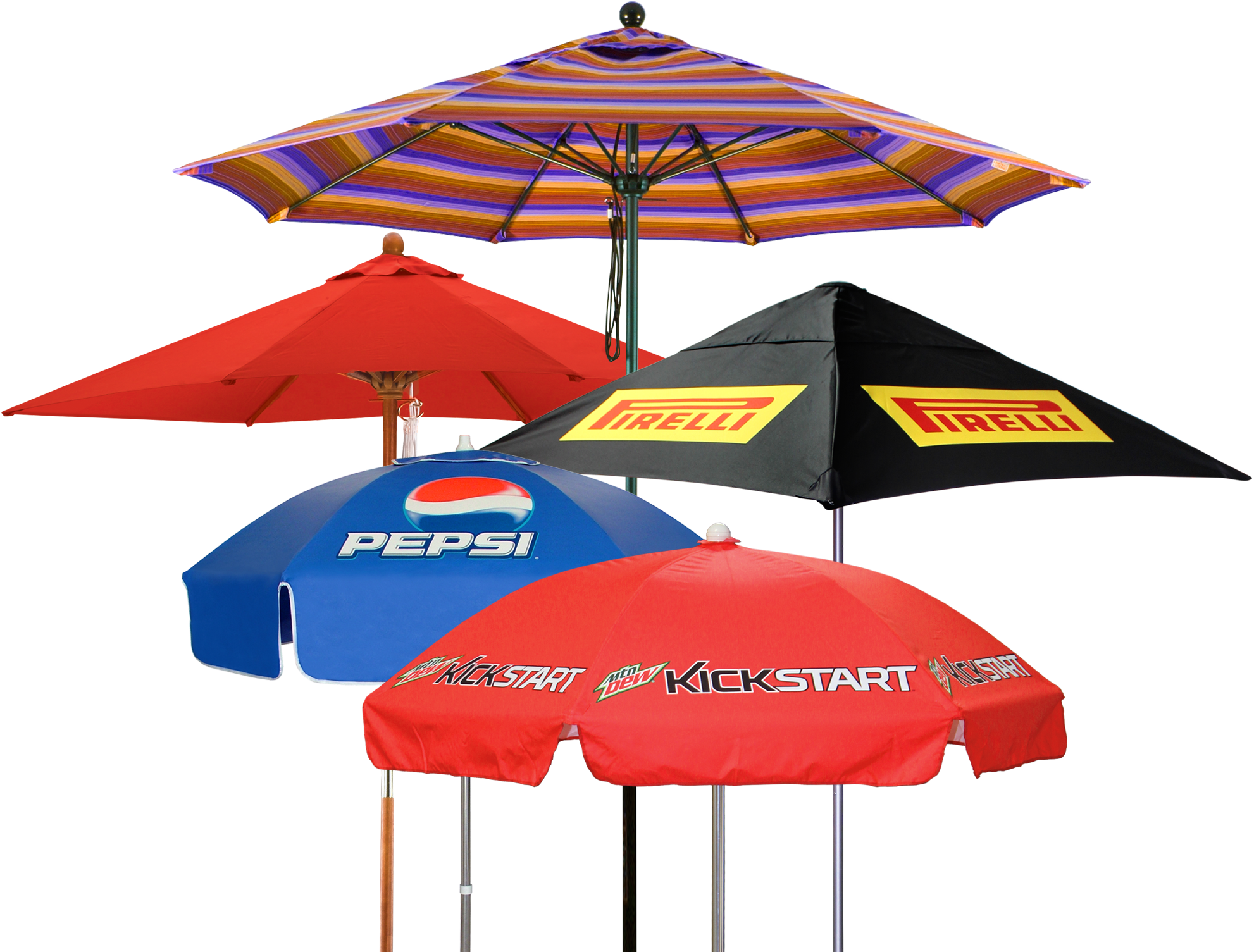 Custom Printed Commercial Beach Umbrellas Patio Umbrellas - Umbrella Printed (1982x1505), Png Download