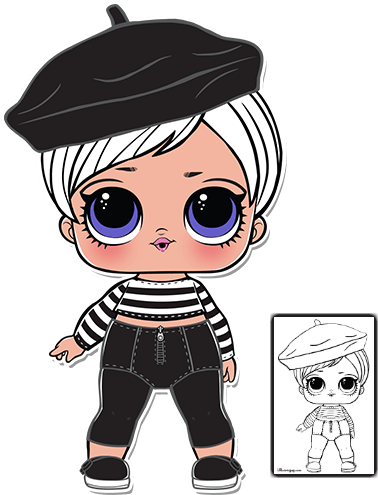 Surprised Kid Png Svg Transparent Library - Lol Surprise Beatnik Babe (402x510), Png Download