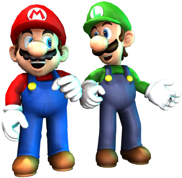 Treesicle On Twitter - Mario Talking To Luigi (600x596), Png Download