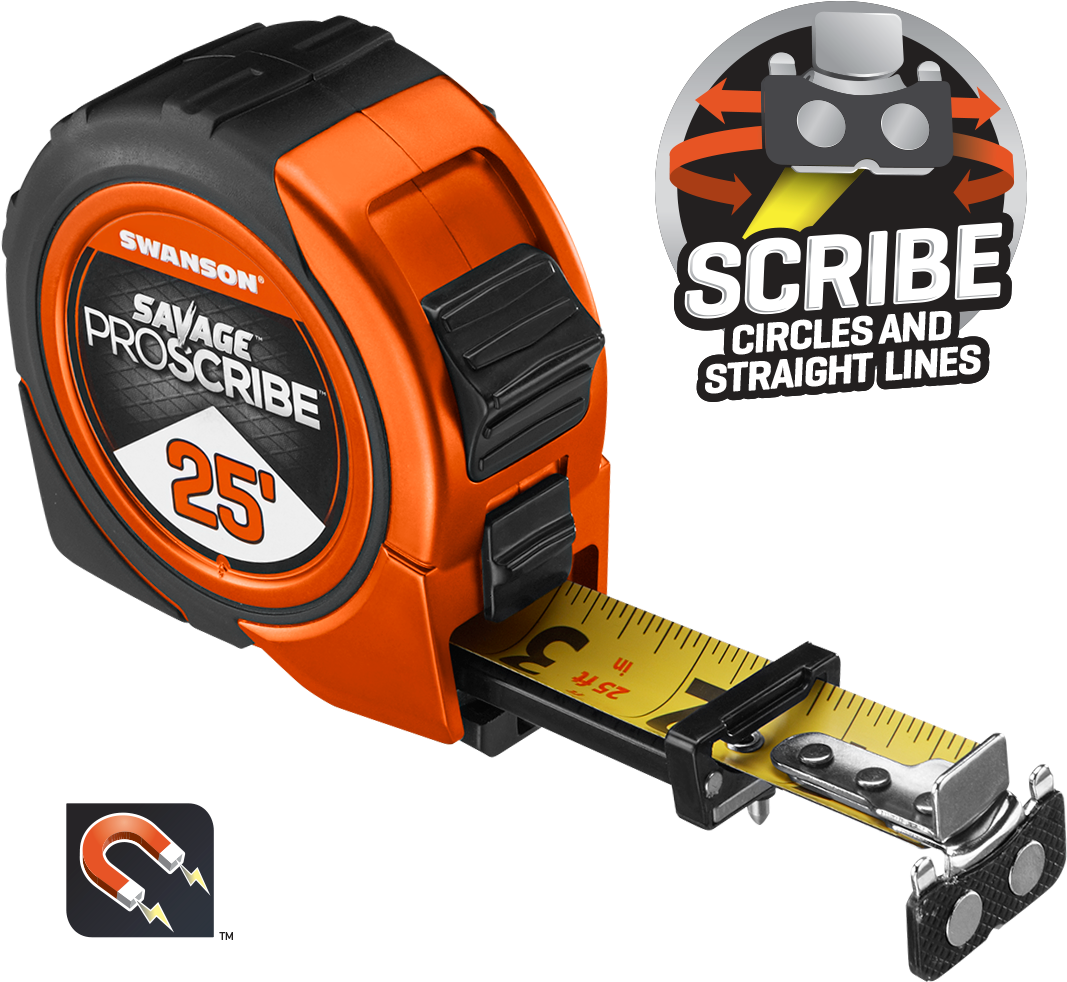 Swanson Tool Company - Tape Measure With Magnetic Tip (1088x1088), Png Download