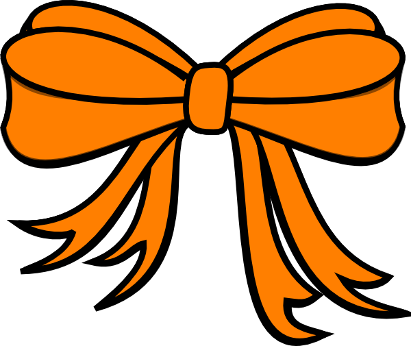 Orange Bow Clipart (600x505), Png Download