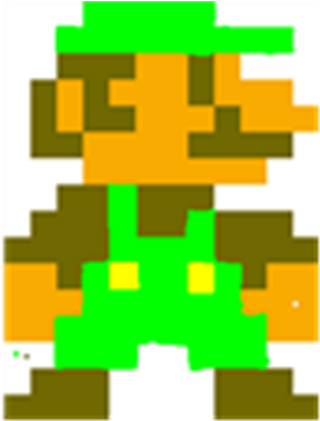 Classic Luigi - 8 Bit Mario (420x420), Png Download