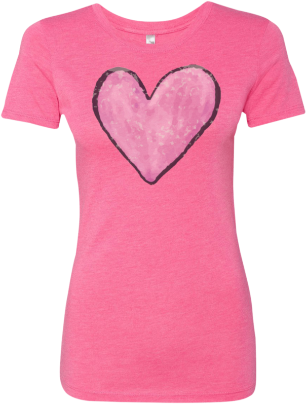 Watercolor Heart - Women's T-shirt - Ladies T Shirt Png (800x800), Png Download