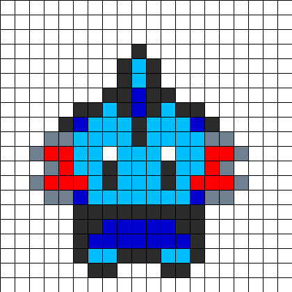 Mudkip Perler Bead Pattern / Bead Sprite - Pokemon Perler Bead Patterns Mudkip (420x420), Png Download