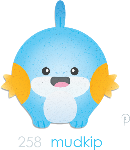 Artdouble Dot Tuesday, Poke Dot Of Mudkip The Water - Cartoon (674x630), Png Download