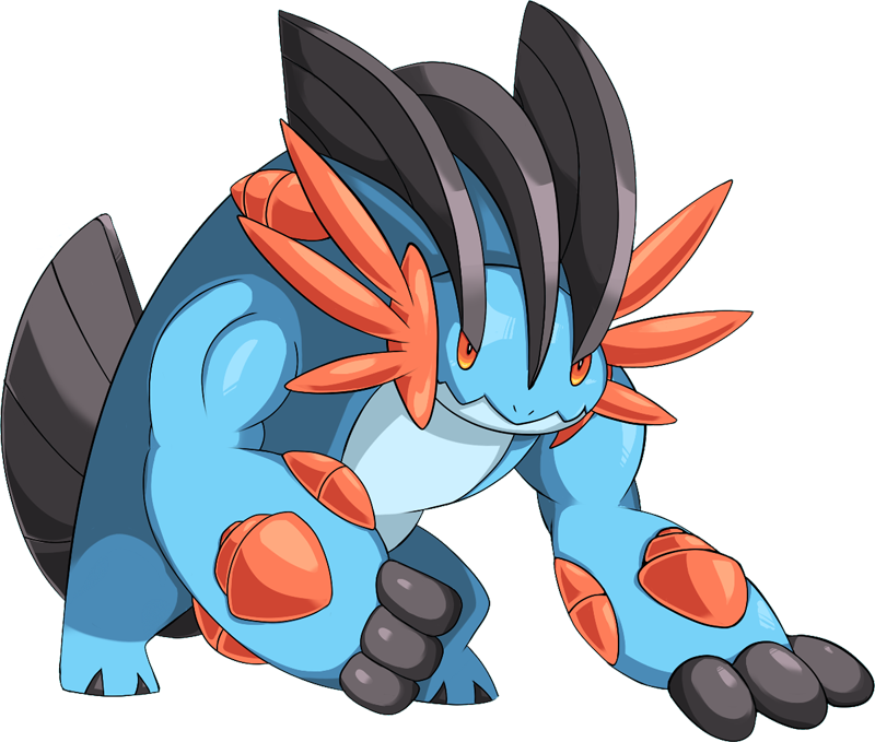 Shiny Mega Swampert Pokédex - Pokemon Shiny Mega Swampert (800x679), Png Download