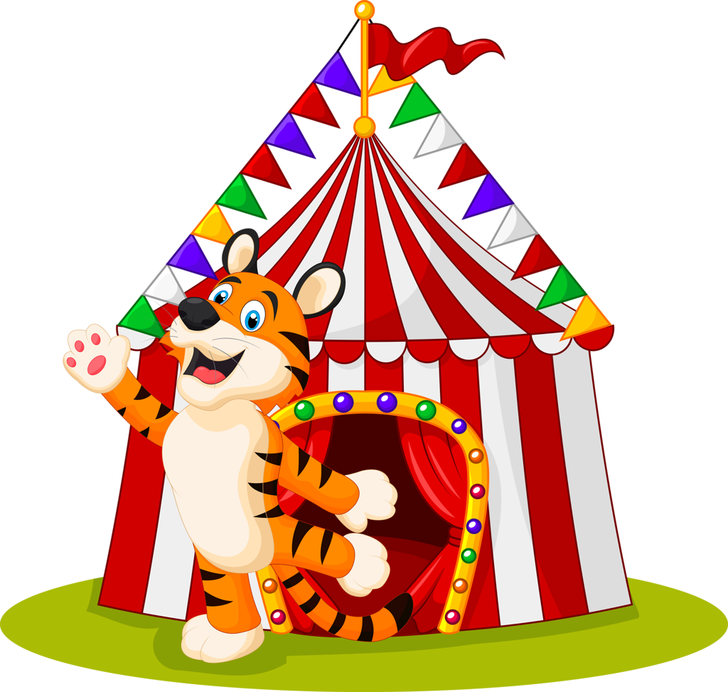 Carnival ~ Circus Carnival Background, Tiger Vector, - Carnival Clown (1024x974), Png Download