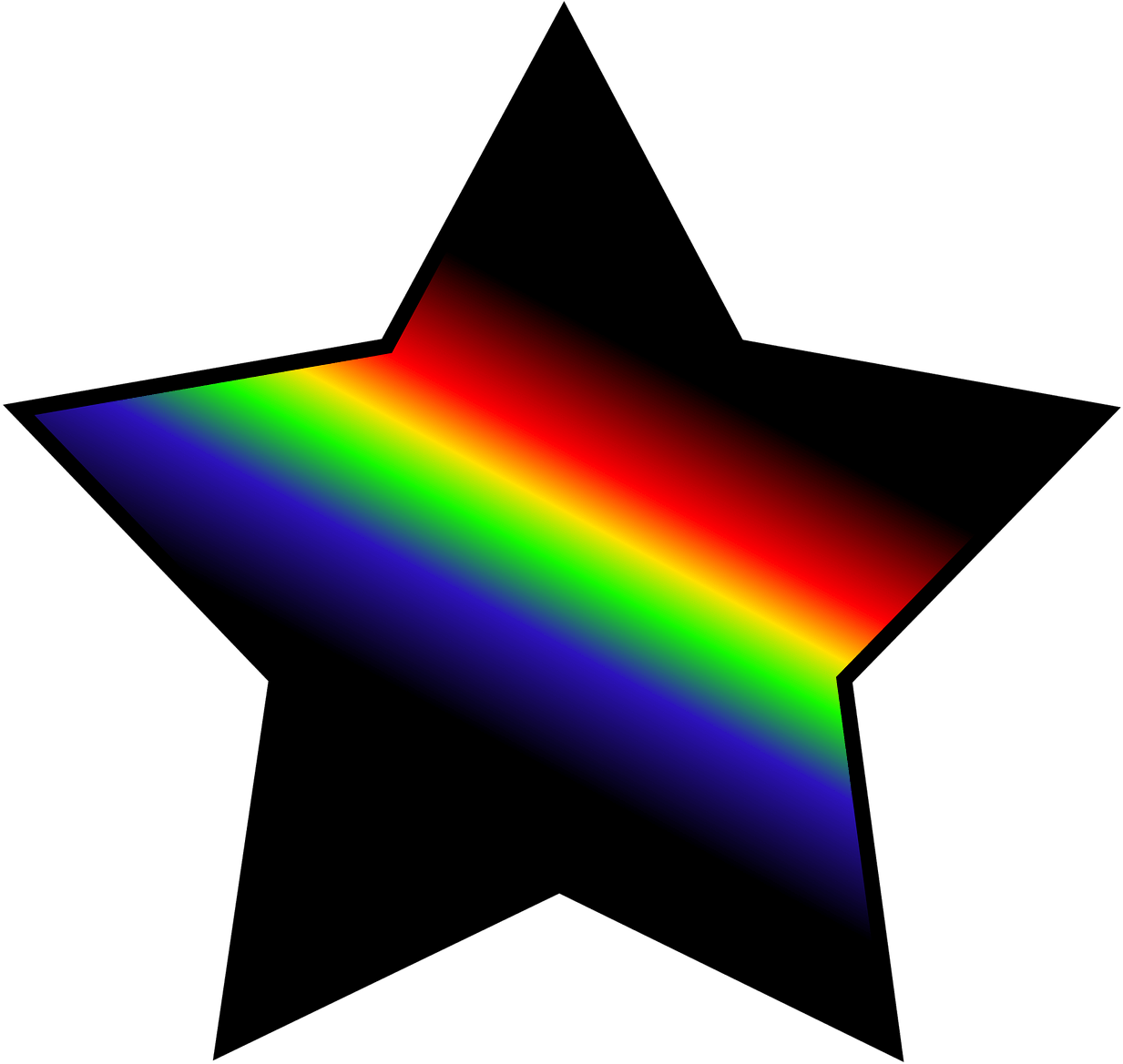 Star Black And Rainbow - Rainbow Star (1280x1280), Png Download