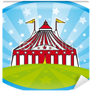 Circus Tent In The Grass Wall Mural - Circus Big Top (400x400), Png Download