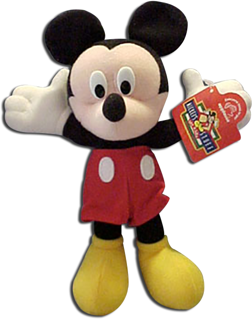 Large Mickey Mouse Plush Doll Disney Stuffed Toy - Mickey Mouse Plush Png (528x644), Png Download