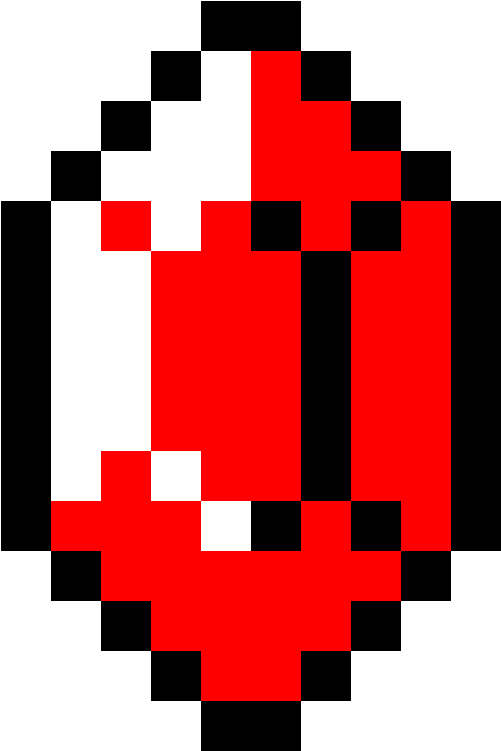 Red Rupee - Pixel Zelda Rupee (700x900), Png Download