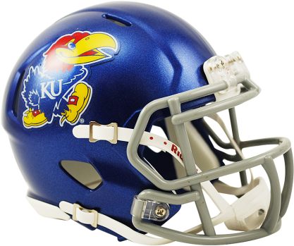 Kansas Jayhawks Ncaa Speed Mini Helmet - University Of Kansas Football Helmet (475x429), Png Download