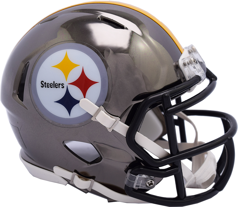 Pittsburgh Steelers Chrome Riddell Speed Replica Full - Steelers Helmet (1000x855), Png Download
