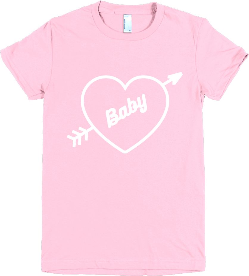 Pink Arrow Heart Pin Up Rockabilly Princess Babygirl - Pink Design On White T Shirt (1000x1000), Png Download