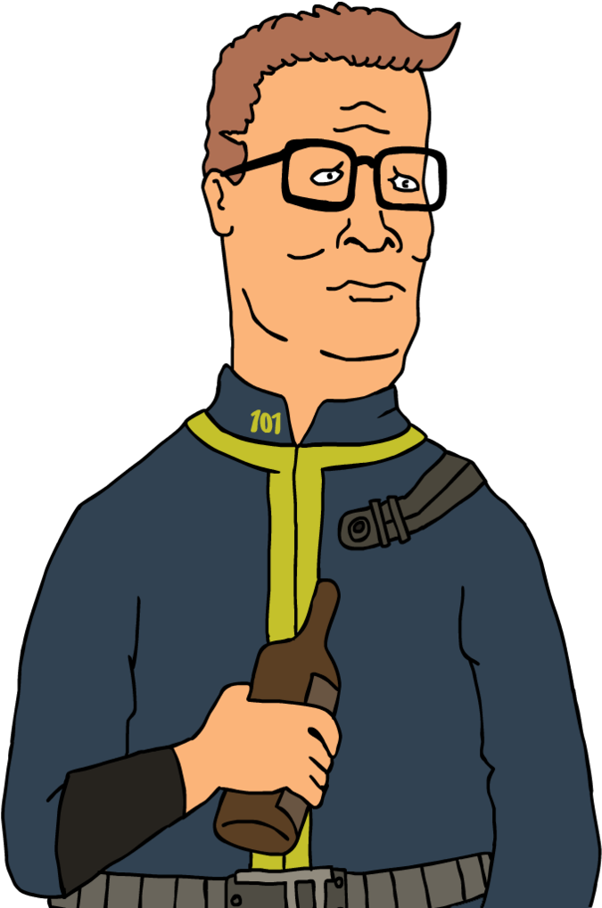 Hank Hill The Vault Dweller By Teschke - Fallout Vault Dweller Art (1024x1024), Png Download