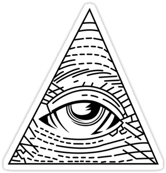 Illuminati Eye White Png (375x360), Png Download