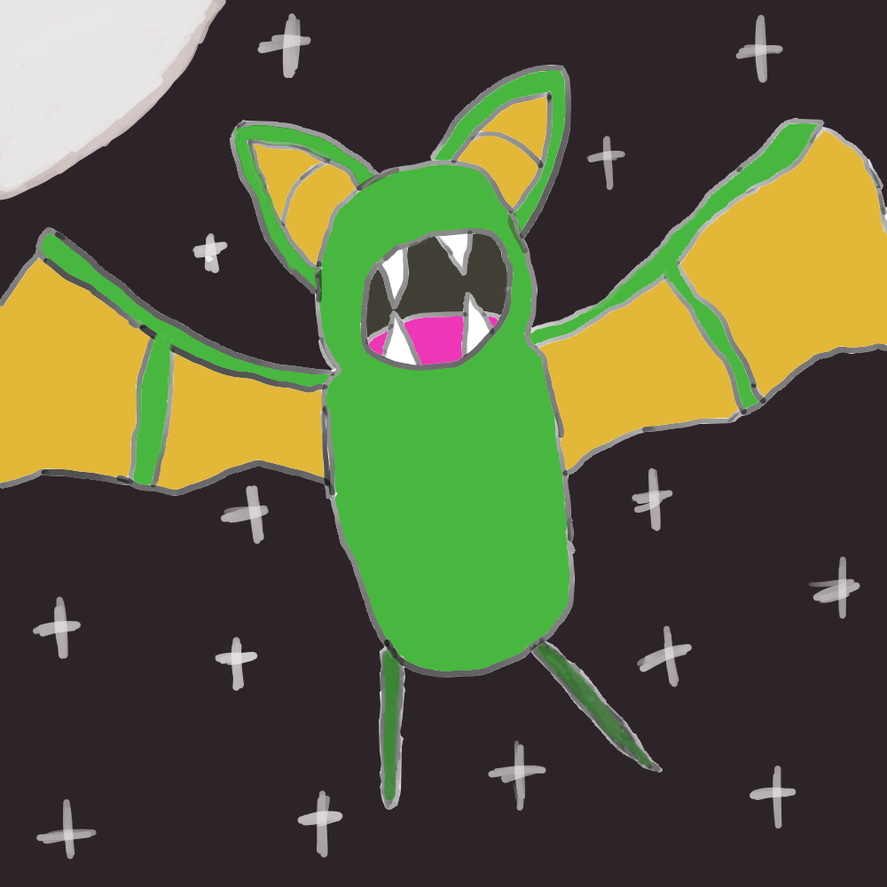 Oc Arta Shiny Zubat I Drew - Cartoon (1000x1000), Png Download