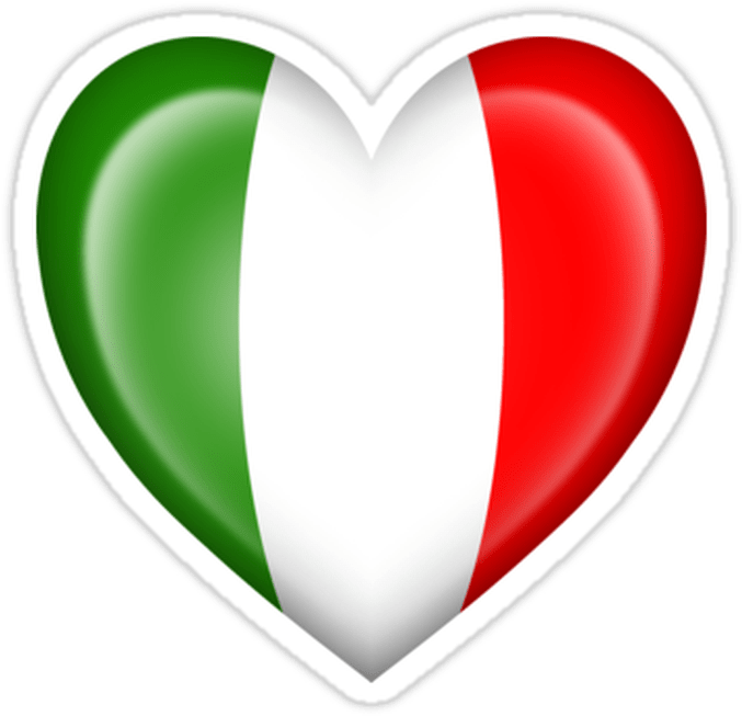 "italian Heart Flag" Stickers By Jeff Bartels Redbubble - Heart Flag Ireland Png (680x680), Png Download