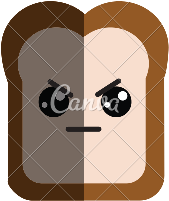 Kawaii Cute Angry Bread Icon Icons By Canva - Heart (550x550), Png Download