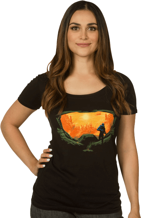 Halo Master Chief Silhouette Womens Scoop T Shirt - Clothing (695x695), Png Download