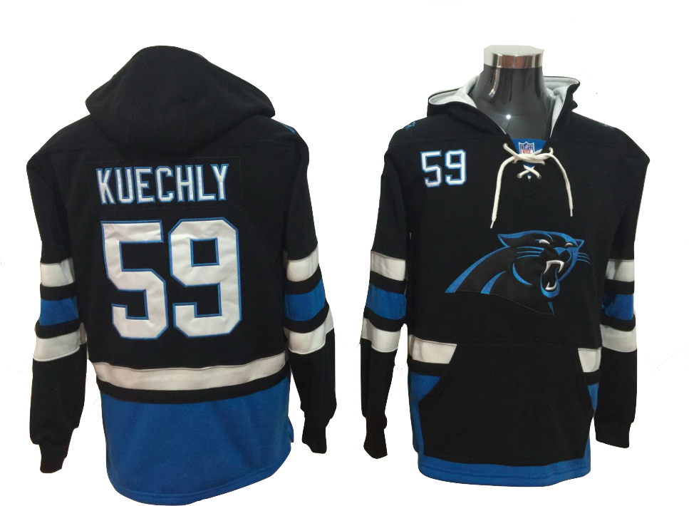 Carolina Panthers Lacer - Carolina Panthers Lacer - Luke Kuechly Black Pullover (966x721), Png Download