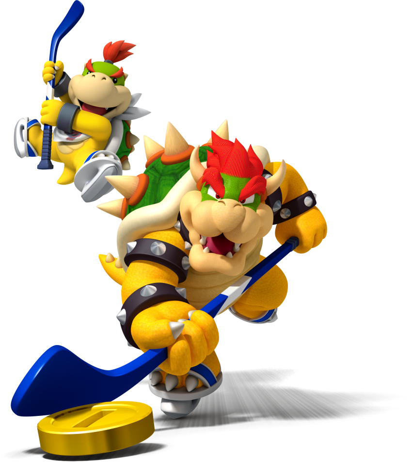 Absurdres Black Eyes Bowser Bowser Jr - Mario Sports Mix Bowser And Bowser Jr (850x952), Png Download