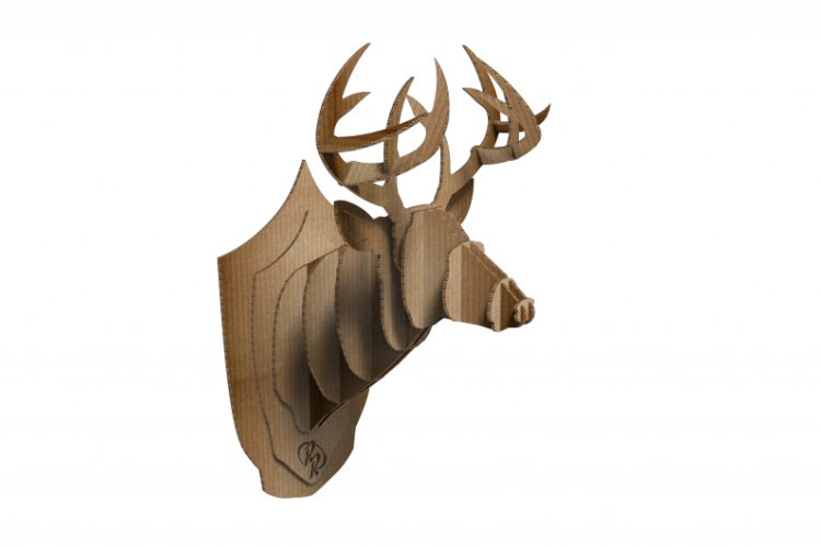 Mini Deer Head Cardboard - Bull (750x500), Png Download
