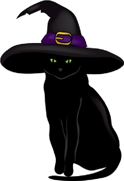 Black Cat - Halloween Black Cat Clipart (600x600), Png Download