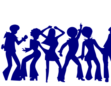 Disco Dancing Dance Party Music Club Peopl - Soul Train Clip Art (437x340), Png Download