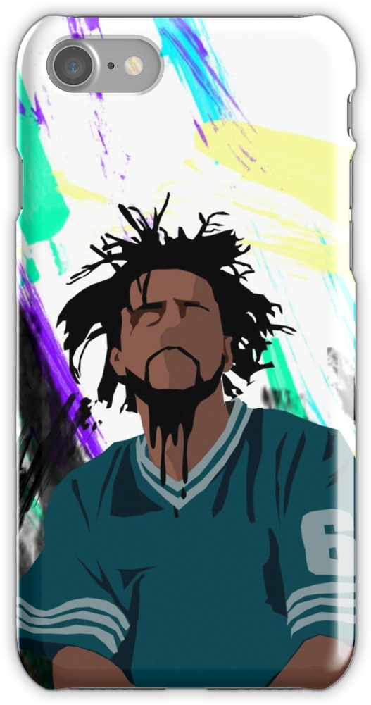 J Cole Iphone 7 Snap Case - Cartoon Drawings Of J Cole (750x1000), Png Download