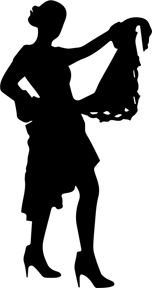 Flamenco Woman Dancer Silhouette - Silhouette (517x981), Png Download